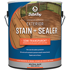 One-gallon can of Exterior Stain + Sealer Semi-Transparent.